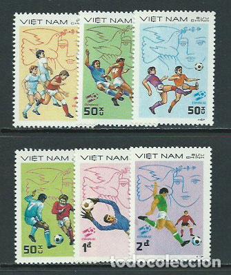 Selos: Vietnam Rep. Socialista - Correo 1982 Yvert 359/64 ** Mnh Deportes f&uacute;tbol
