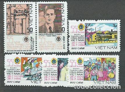 Selos: Vietnam Rep. Socialista - Correo 1984 Yvert 520/5 ** Mnh