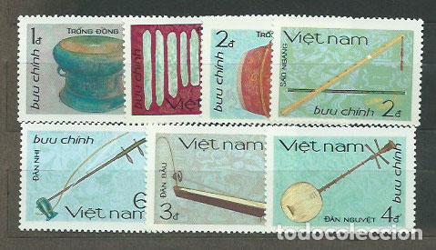 Selos: Vietnam Rep. Socialista - Correo 1985 Yvert 637/43 ** Mnh Instrumentos musicale