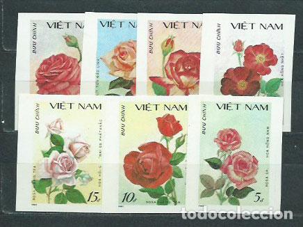 Selos: Vietnam Rep. Socialista - Correo 1987 Yvert 855/61 sin dentar ** Mnh Flores