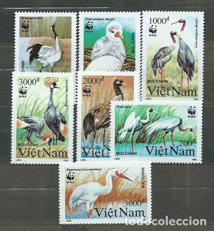 Selos: Vietnam Rep. Socialista - Correo 1991 Yvert 1176/82 ** Mnh Fauna aves