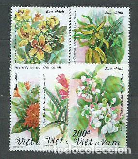Selos: Vietnam Rep. Socialista - Correo 1992 Yvert 1343/7 ** Mnh Flores