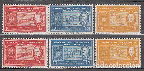 Selos: Venezuela - Correo 1959 Yvert 594/6+A,680/2 * Mh Centenario del Sello
