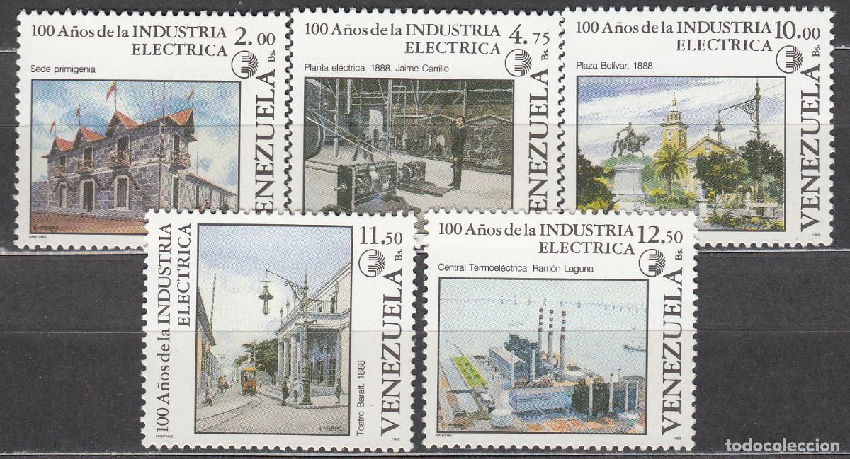 Selos: Venezuela Correo 1988 Yvert 1433/37 ** Mnh Centenario de la Industria electrica