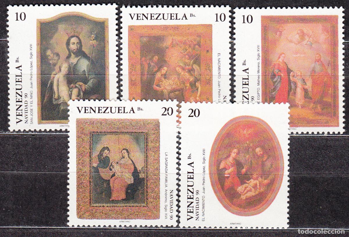 Selos: Venezuela Correo 1990 Yvert 1505/9 ** Mnh Navidad