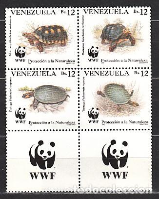 Selos: Venezuela - Correo 1992 Yvert 1584/7 ** Mnh Fauna. WWF