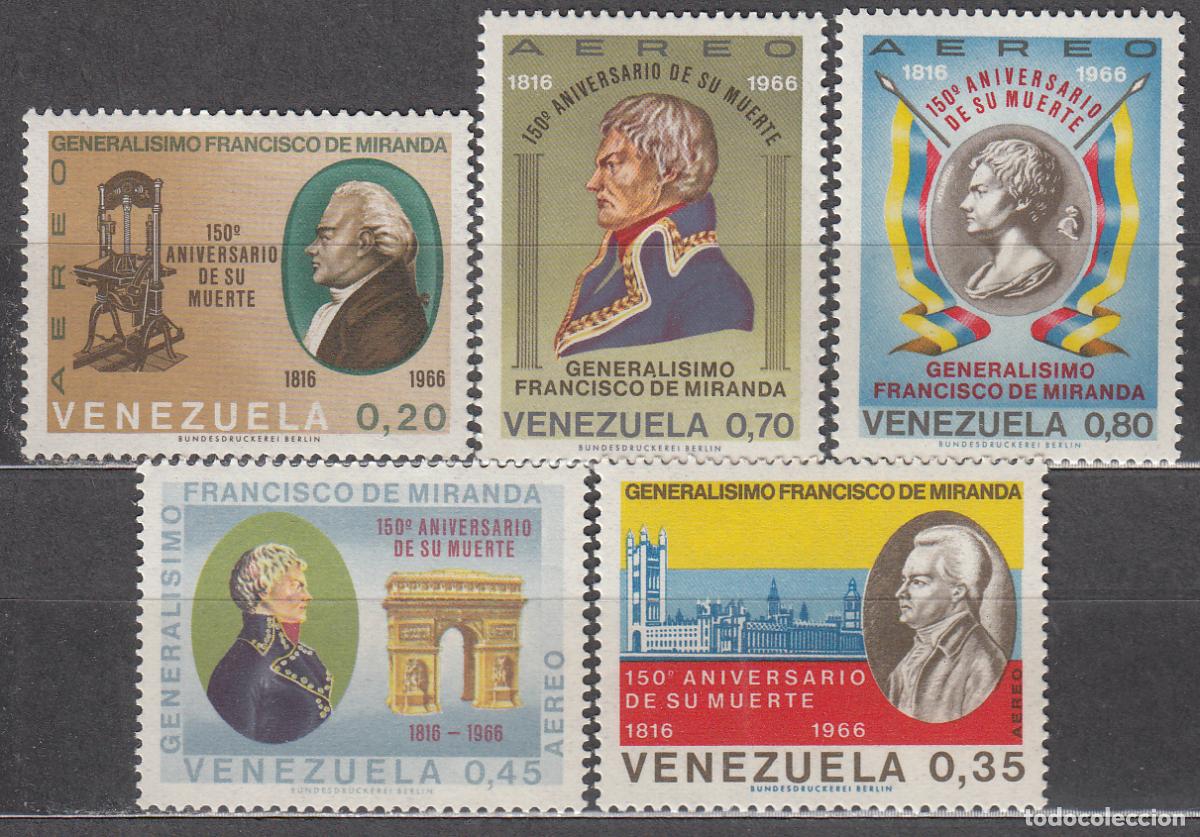 Francobolli: Venezuela Aereo Yvert 942/46 ** Mnh Franciso Miranda - Personajes