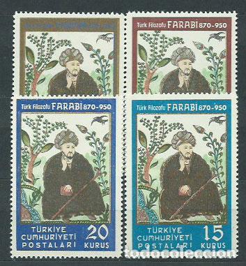 Francobolli: Turquia - Correo 1950 Yvert 1122/5 * Mh Farabi fil&oacute;sofo