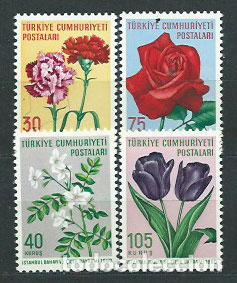 Francobolli: Turquia - Correo 1960 Yvert 1528/31 ** Mnh Flores