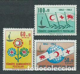 Francobolli: Turquia - Correo 1963 Yvert 1664/6 ** Mnh Cruz roja