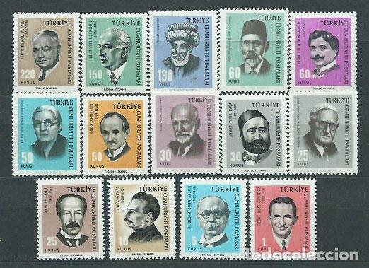 Francobolli: Turquia - Correo 1965 Yvert 1755/68 * Mh Personajes
