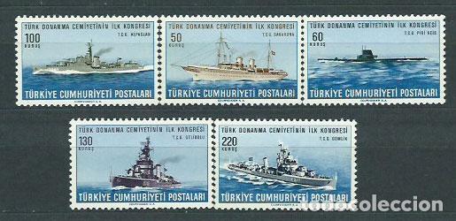 Francobolli: Turquia - Correo 1965 Yvert 1769/73 ** Mnh Barcos