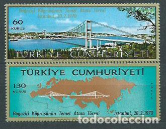 Francobolli: Turquia - Correo 1970 Yvert 1931/2 ** Mnh Puentes