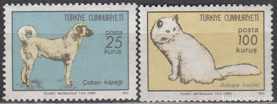 Francobolli: Turquia Correo 1973 Yvert 2067/68 ** Mnh Fauna - Perros - Dia de la Protecci&oacute;n