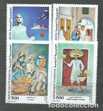 Francobolli: Tunez - Correo Yvert 1360/3 ** Mnh Pinturas