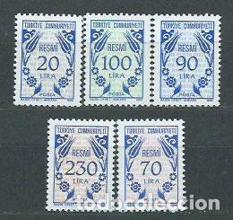 Francobolli: Turquia - Servicio Yvert 171/5 ** Mnh