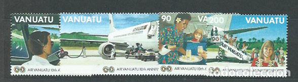 Timbres: Vanuatu - Correo Yvert 1025/8 ** Mnh Aviaci&oacute;n