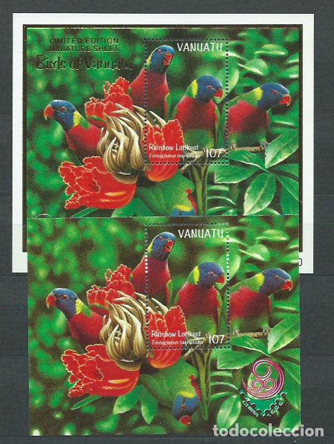 Francobolli: Vanuatu - Hojas Yvert 35/6 ** Mnh Fauna aves. flores
