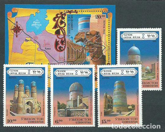 Francobolli: Uzbekistan - Correo Yvert 51/4+Hb 6 ** Mnh Monumentos
