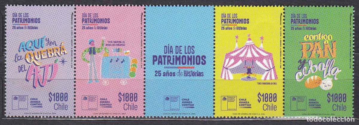 Francobolli: Chile Correo 2024 Yvert 2220/23 ** Mnh Dia del Patrimonio