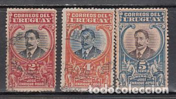 Francobolli: Uruguay - Correo 1920 Yvert 232/4 usado Personaje