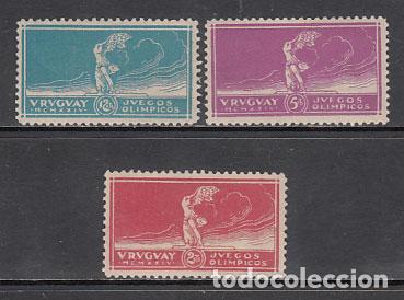 Francobolli: Uruguay - Correo 1924 Yvert 281/3 ** Mnh Deportes. F&uacute;tbol