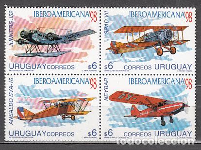 Francobolli: Uruguay - Correo 1998 Yvert 1752/5 ** Mnh Aviones