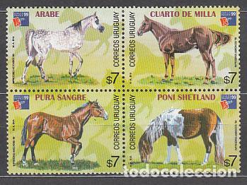 Francobolli: Uruguay - Correo 1999 Yvert 1818/21 ** Mnh Fauna. Caballos