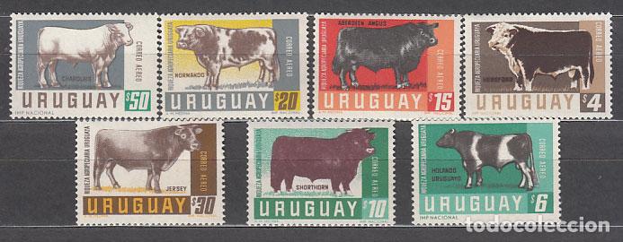 Sellos: Uruguay - Aereo Yvert 284/90 ** Mnh Fauna