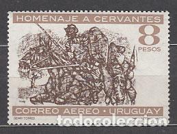 Sellos: Uruguay - Aereo Yvert 323 ** Mnh Homenaje Miguel Cervantes. Quijote