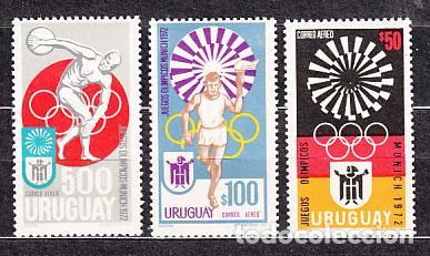 Sellos: Uruguay - Aereo Yvert 380/2 ** Mnh Deportes. Olimpiadas de Munich