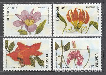 Selos: Uganda - Correo Yvert 506/9 ** Mnh Flores