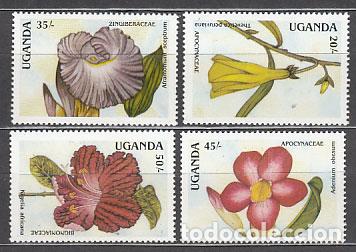 Selos: Uganda - Correo Yvert 510/3 ** Mnh Flores