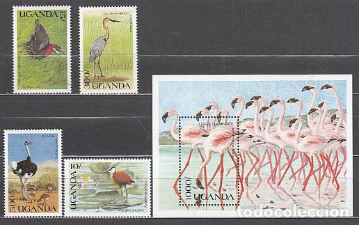 Selos: Uganda - Correo Yvert 695/8+H 118 ** Mnh Fauna aves