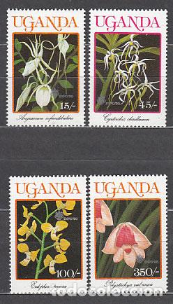 Selos: Uganda - Correo Yvert 699/702 ** Mnh Flores