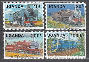 Selos: Uganda - Correo Yvert 746/9 ** Mnh Trenes