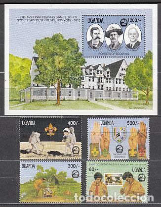 Selos: Uganda - Correo Yvert 794/7+H 141 ** Mnh Scoutismo