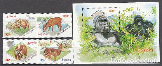 Selos: Uganda - Correo Yvert 900/3+H 157 ** Mnh Fauna
