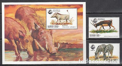 Selos: Uganda - Correo Yvert 954/5+H 168 ** Mnh Fauna