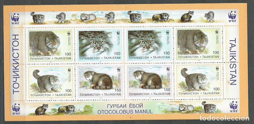 Briefmarken: Tadjikistan - Correo Yvert 86(III) Carnet ** Mnh Fauna gatos