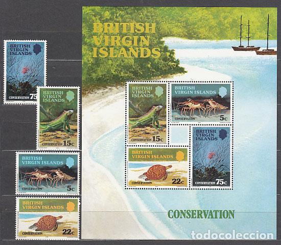 Briefmarken: Virgenes - Correo Yvert 354/7+Hb 10 ** Mnh Fauna