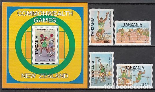 Selos: Tanzania - Correo Yvert 544/7+Hb 101 ** Mnh Deportes