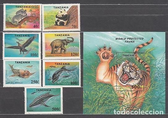 Selos: Tanzania - Correo Yvert 1654/60+H 247 ** Mnh Fauna