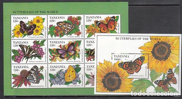 Selos: Tanzania - Correo Yvert 1686/94+H 278 ** Mnh Fauna. Flores