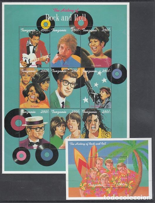 Selos: Tanzania - Correo Yvert 1876/84+H 276 ** Mnh Historia del rock