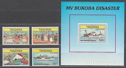 Selos: Tanzania - Correo Yvert 2216/9+H 337 ** Mnh Barcos