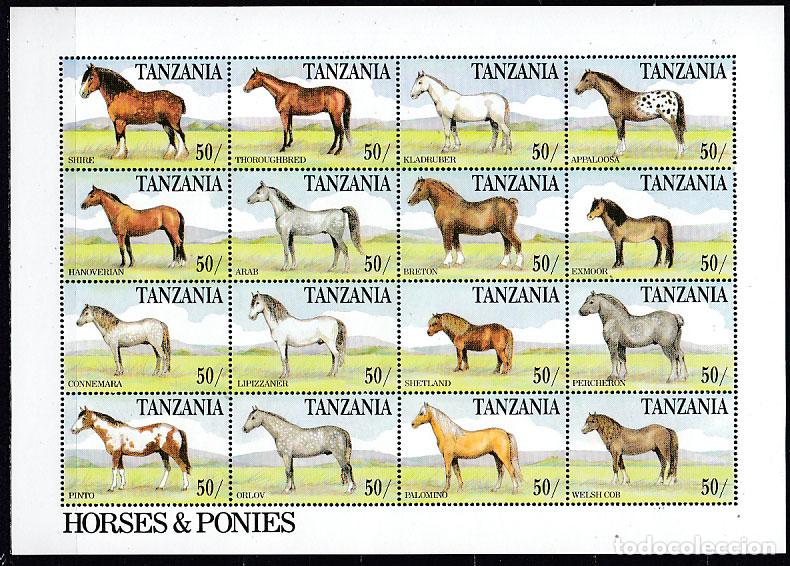 Selos: Tanzania - Correo Yvert 721/36 ** Mnh Fauna caballos