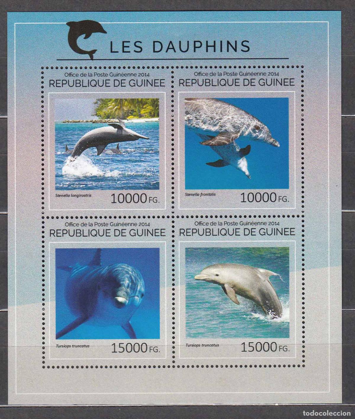 Selos: Guinea Republique - Correo Yvert 7330/33 ** Mnh Fauna Marina - Delfines