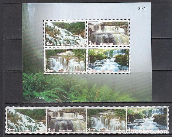 Briefmarken: Tailandia - Correo Yvert 2369/72 + Hb 220 ** Mnh Cascadas