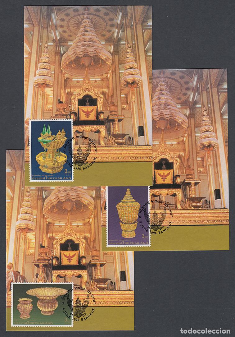 Selos: Tailandia Tarjetas M&aacute;ximas Yvert 1678/80 - Arquitectura Arte
